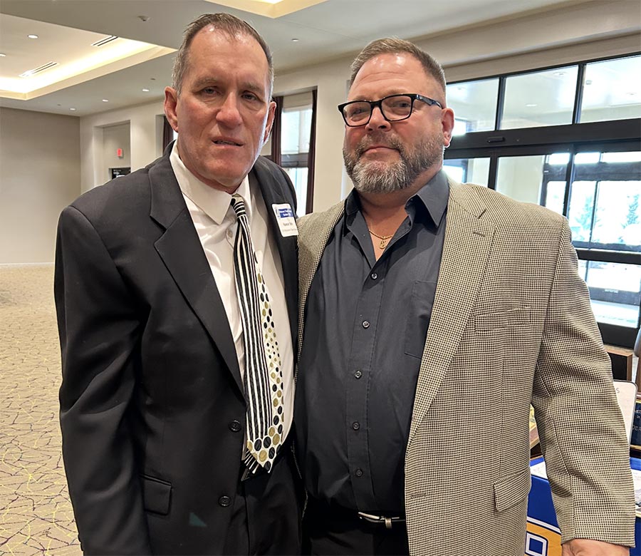 Inductee Rance Stein with Kevin Crutchmer. Photo by Mark Kirk.