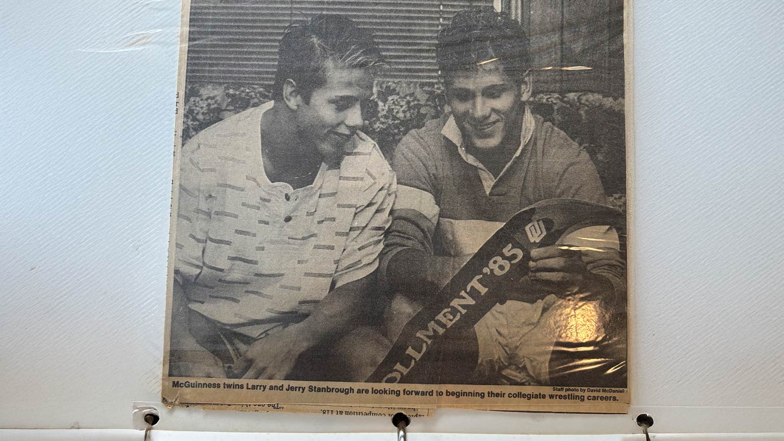 Stanbrough brothers signing to wrestle at OU (pic taken inside the house that burned down)
